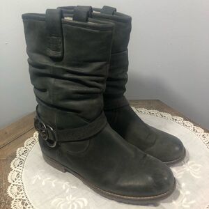 Soft Leather Biker Moto Ankle Boots Women’s Size 7